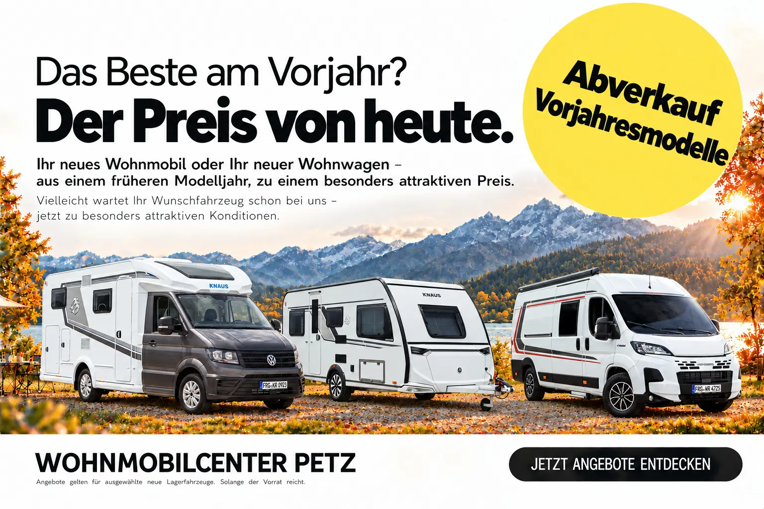 Abverkauf Vorjahresmodell Herbst Messe